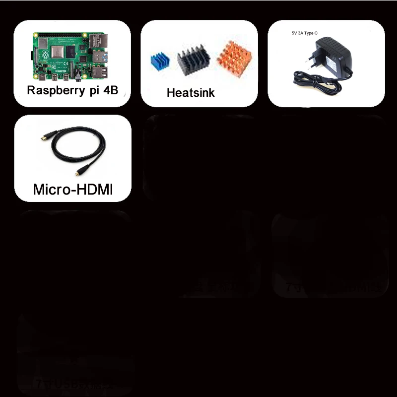 Raspberry Pi 4B стартовый комплект с Raspberry pi 4B 1G/2G/4G+ 32GB sd-карта+ ABS чехол+ 5V 3A мощность+ вентилятор+ радиатор+ HDMI