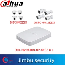 Dahua английский Межнациональный 1080p сетевой видеорегистратор комплект NVR4108-8P-4KS2 8ch 8 портов 8poe H.265 и 8 шт. 2MP ip-камера