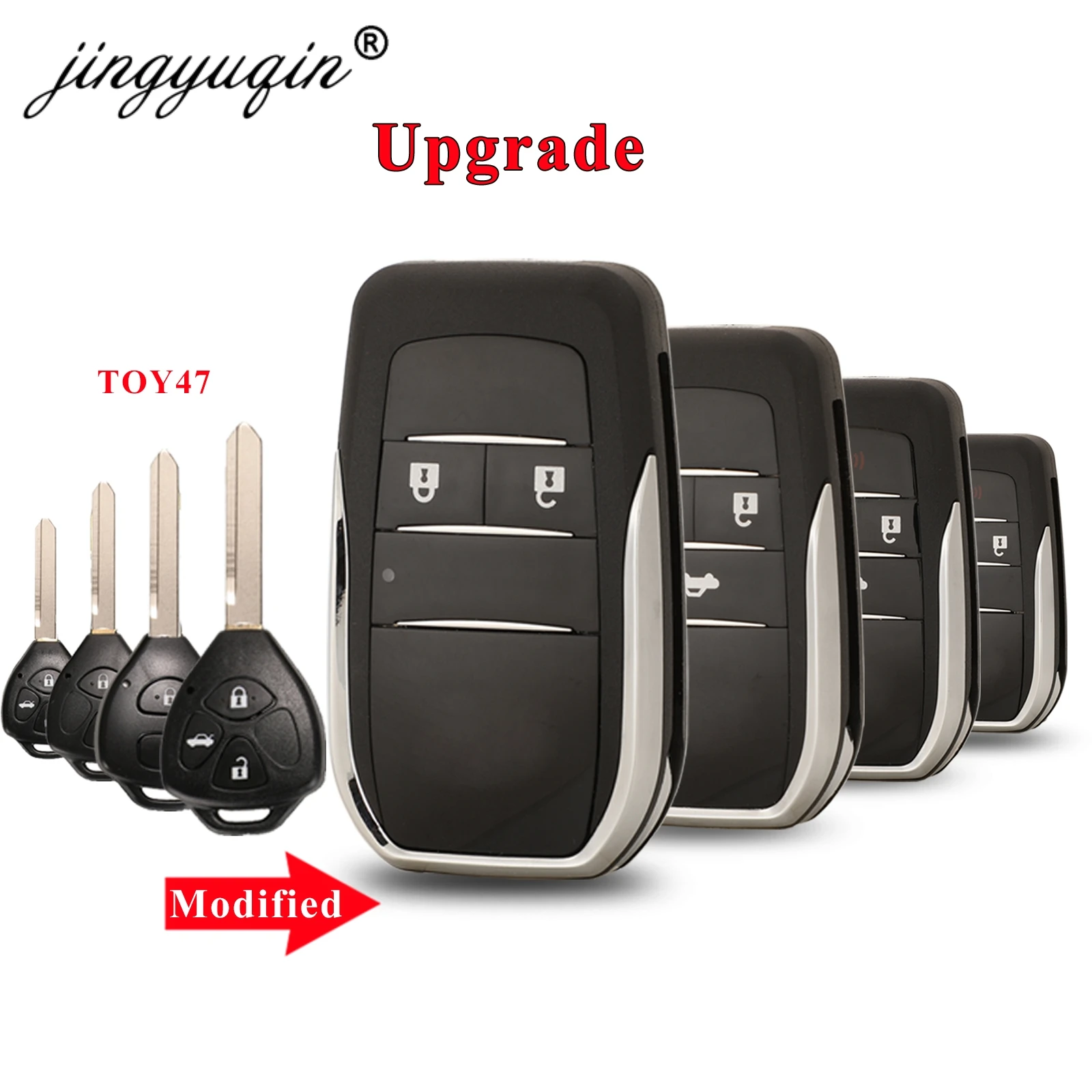

Jingyuqin 10 шт. 2/3/4BT Модифицированная задняя крышка для Toyota Corolla Camry Auris TOY47 обновленный складной чехол для ключа