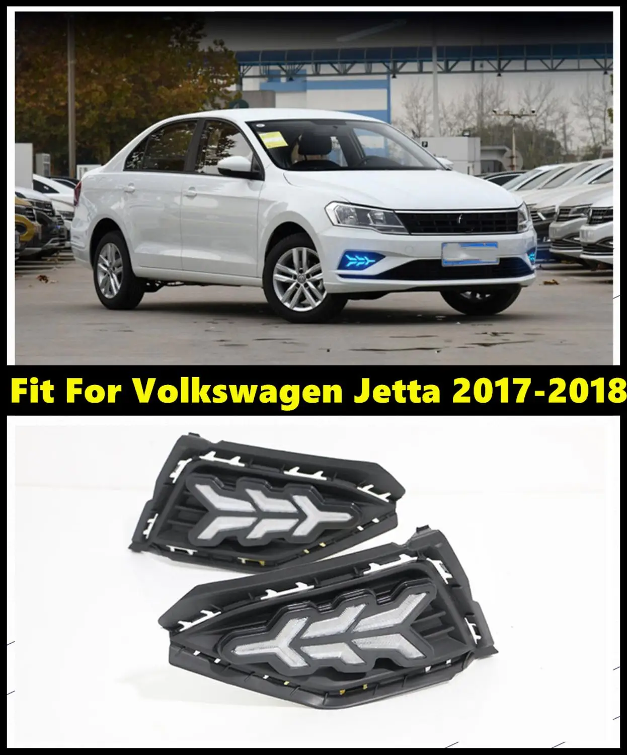 Одна пара поворотов реле Водонепроницаемый автомобильные DRL Светодиодный дневной светильник для Volkswagen Jetta