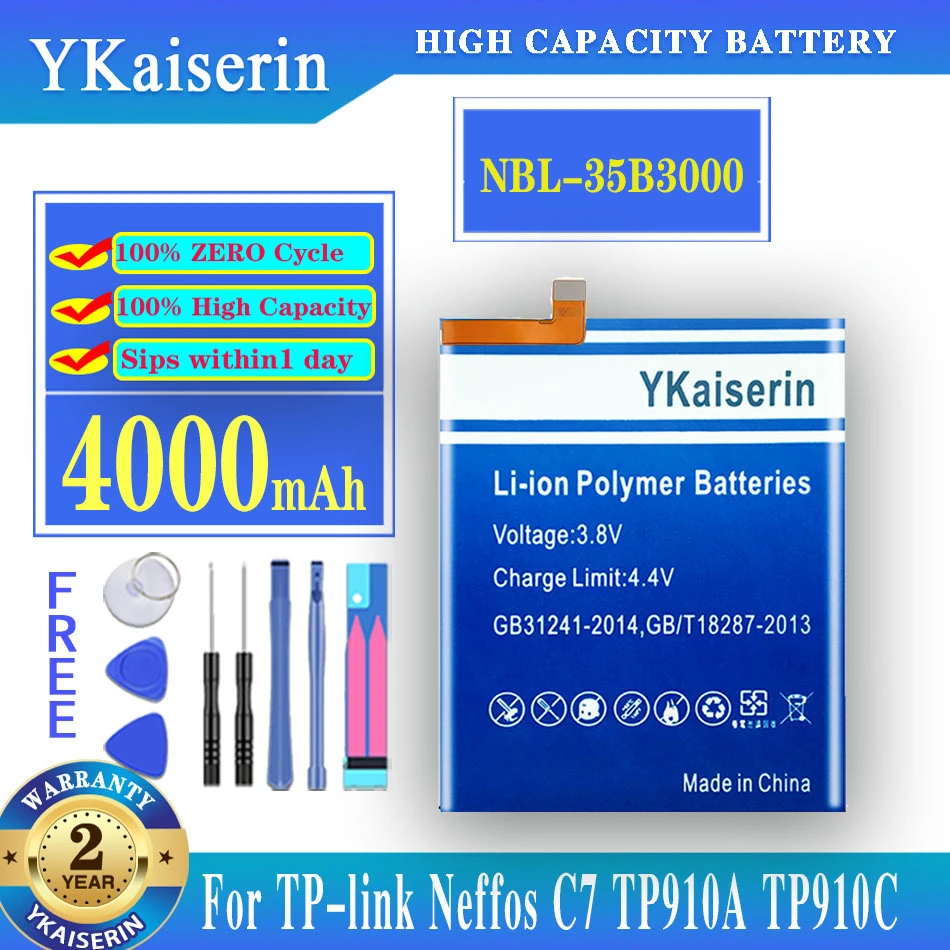 Новое поступление YKaiserin 4000 мА/ч NBL-35B3000 Замена Батарея для TP-link Neffos C7 TP910A TP910C |