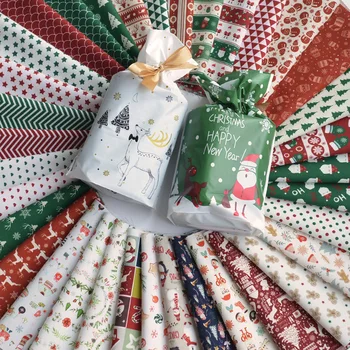 

35 Kinds Each Size about 20 X 20cm Cotton Christmas Santa Claus Snowman Berries Pine Cones Fabric DIY Doll Home Decoration