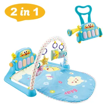 

2 In 1 Learning Walker & Baby Game Pad With Pedal Piano Music Fitness Rack