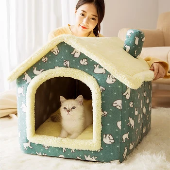 Removable Cat Bed House Kennel Nest Pet Nest Cat Tent Dog Bed Warm Dog House Cushion Sofa Bed Pet Products Cat House Pet Bed 2