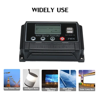 

Hot 10A 12V 24V Digital Display Solar Charge Controller Dual USB Pwm Waterproof Dustproof Solar Charging Controller