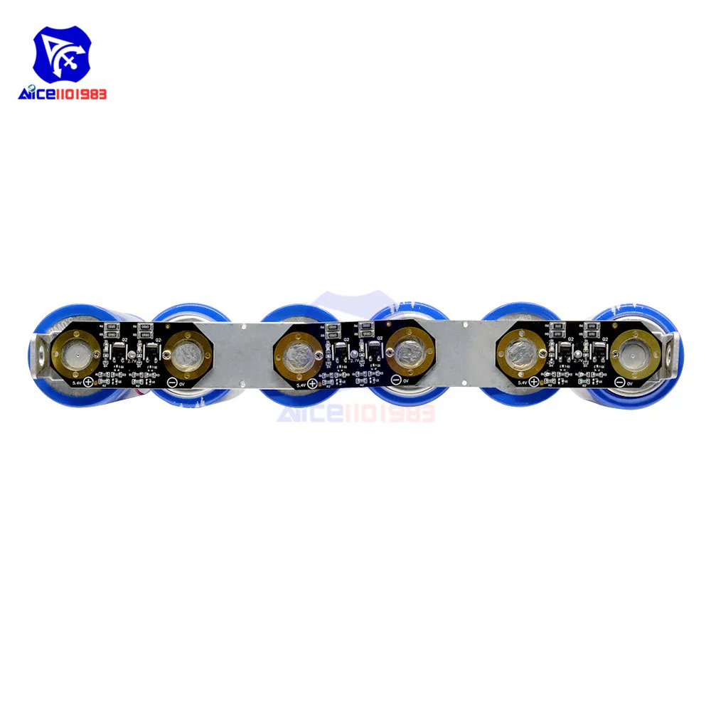 Diymore сверх яркий конденсатор 6 шт./компл. 17V 566F супер конденсатор с защитной платой Однорядный 2,85 V 3400F емкость для автомобиля