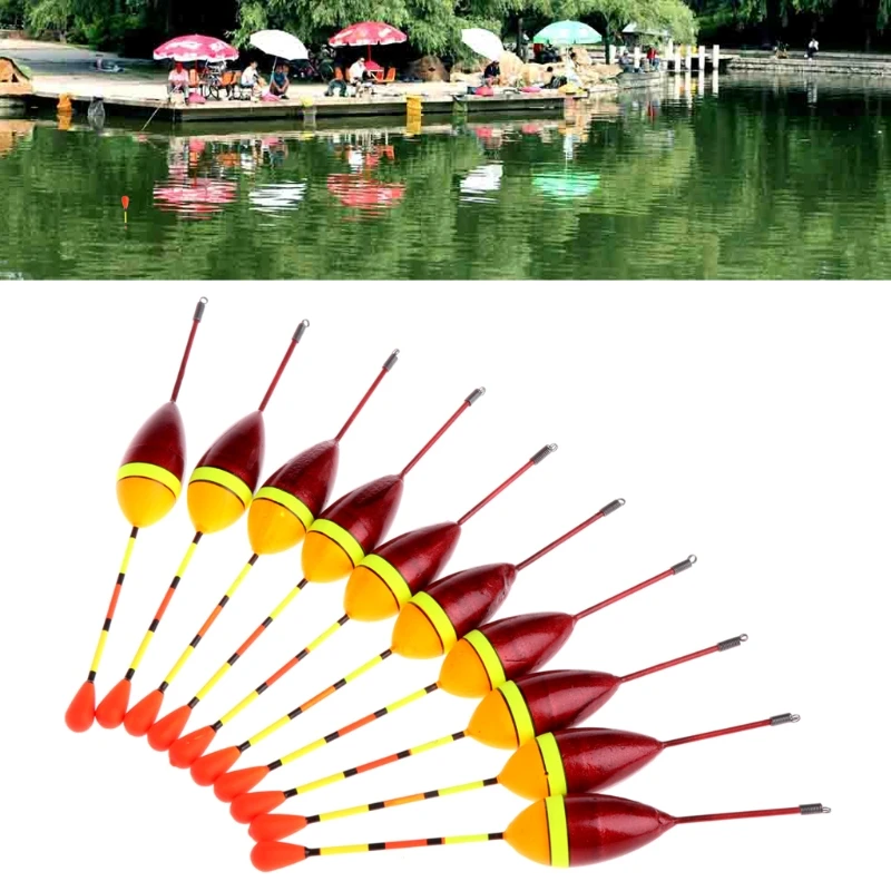 

10pcs Carp Fishing Floats Set Buoy Bobber Stick For Fish Tackle Vertical 2# 4.5g