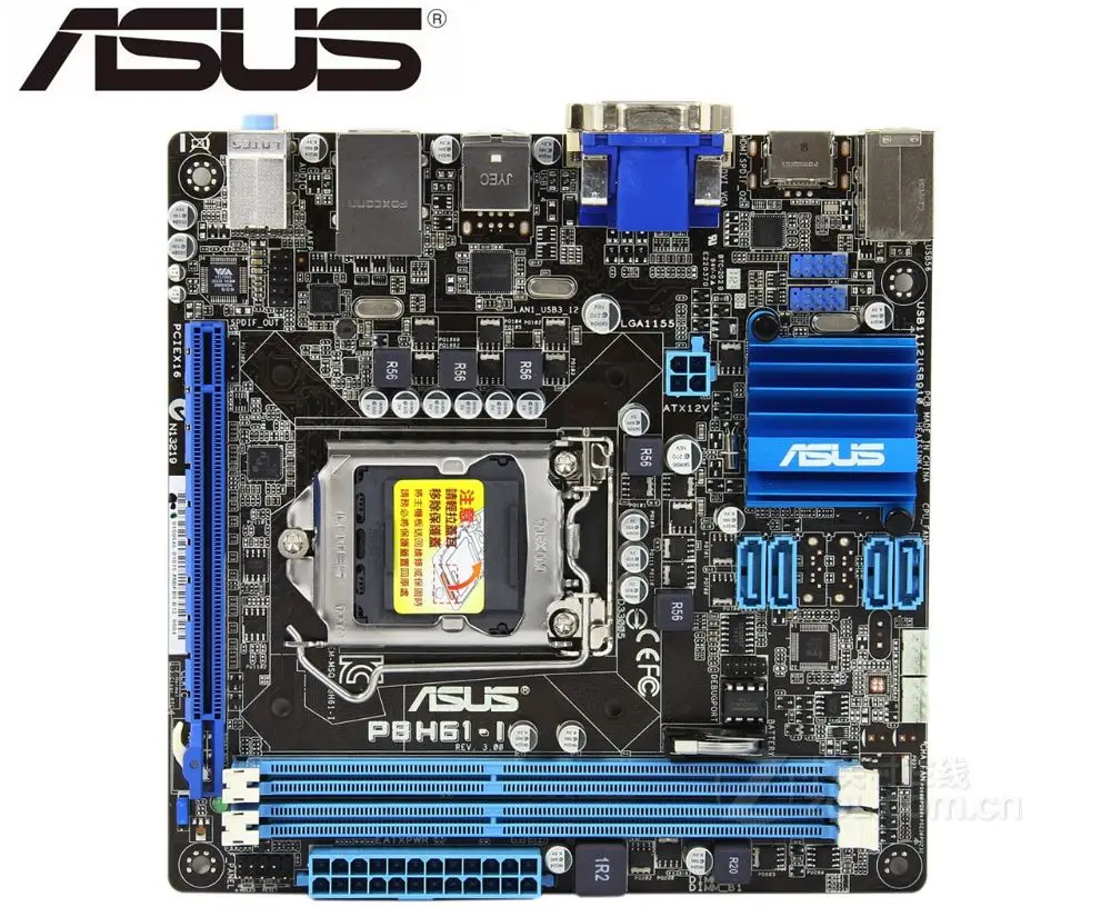 Asus P8H61-I настольная материнская плата LGA 1155 DDR3 16GB USB2.0 USB3.0 для 32nm cpu DVI HDMI VGA H61 материнская плата ПК