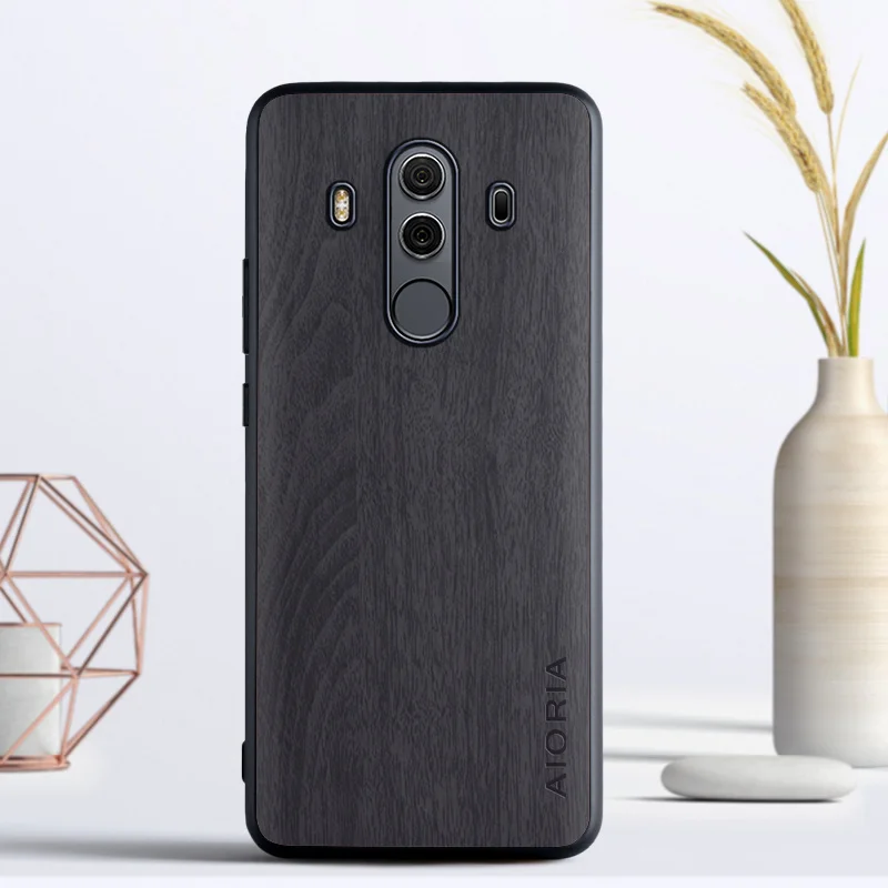 Винтажный чехол для Huawei Mate 10 pro мягкий силиконовый материал из ТПУ и дерева чехлы
