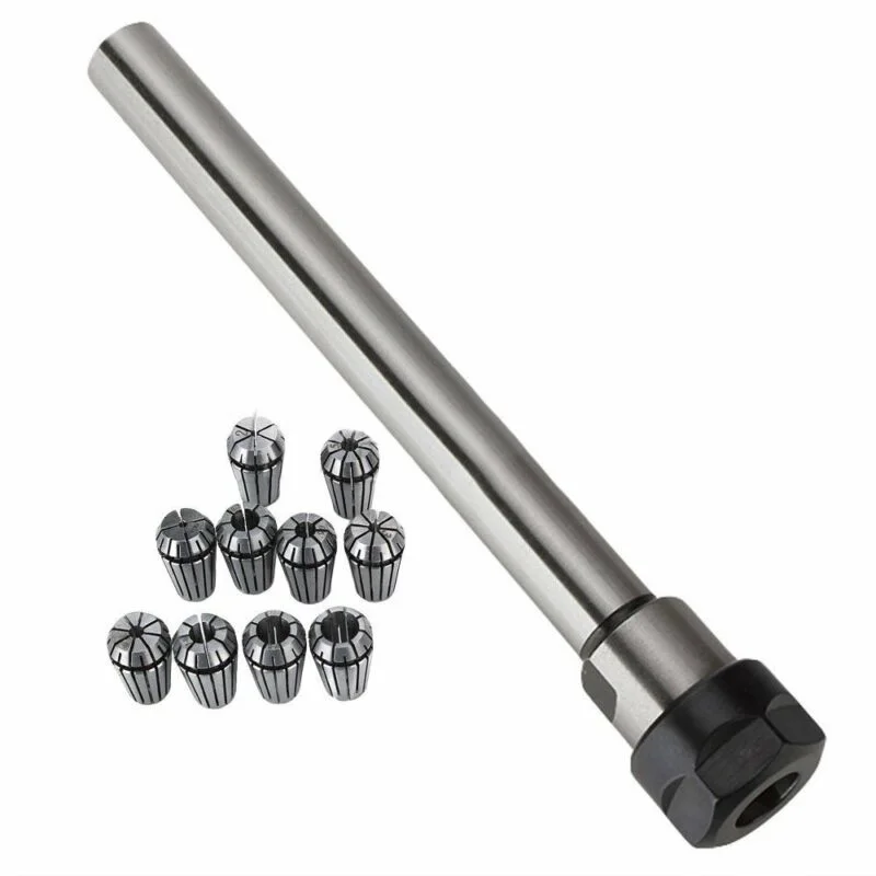 

silver black Milling Lathe C16-ER16A-150L Straight Shank Chuck Spring Collect 11pcs/Set with wide clamping range