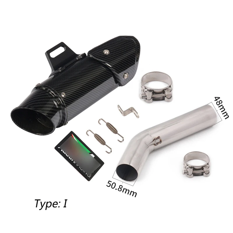 For 2006-2007 Suzuki GSXR600 GSXR750 Motorcycle Exhaust Pipe Mid Slip On 51 mm Escape No Db Killer Delete Replace Catalyst - Color: I