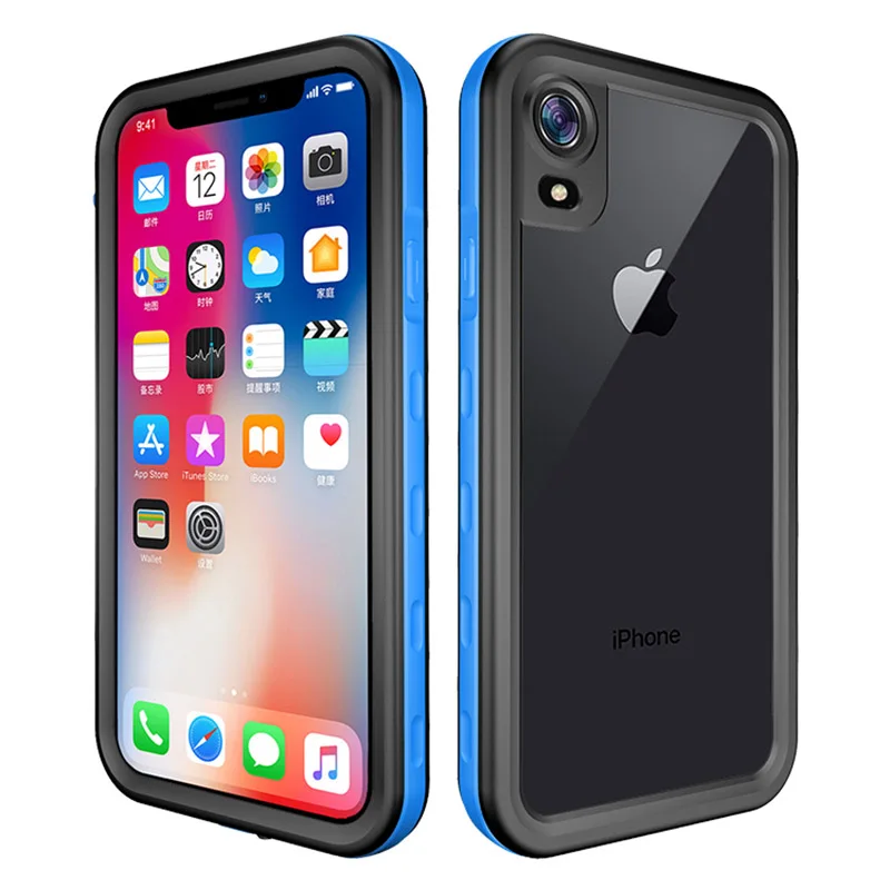 Синий Водонепроницаемый чехол для i Phone X XS Max XR противоударный чехол для плавания для дайвинга для i Phone X XR XS 6 6S 7 8 Plus водонепроницаемый чехол - Цвет: Синий