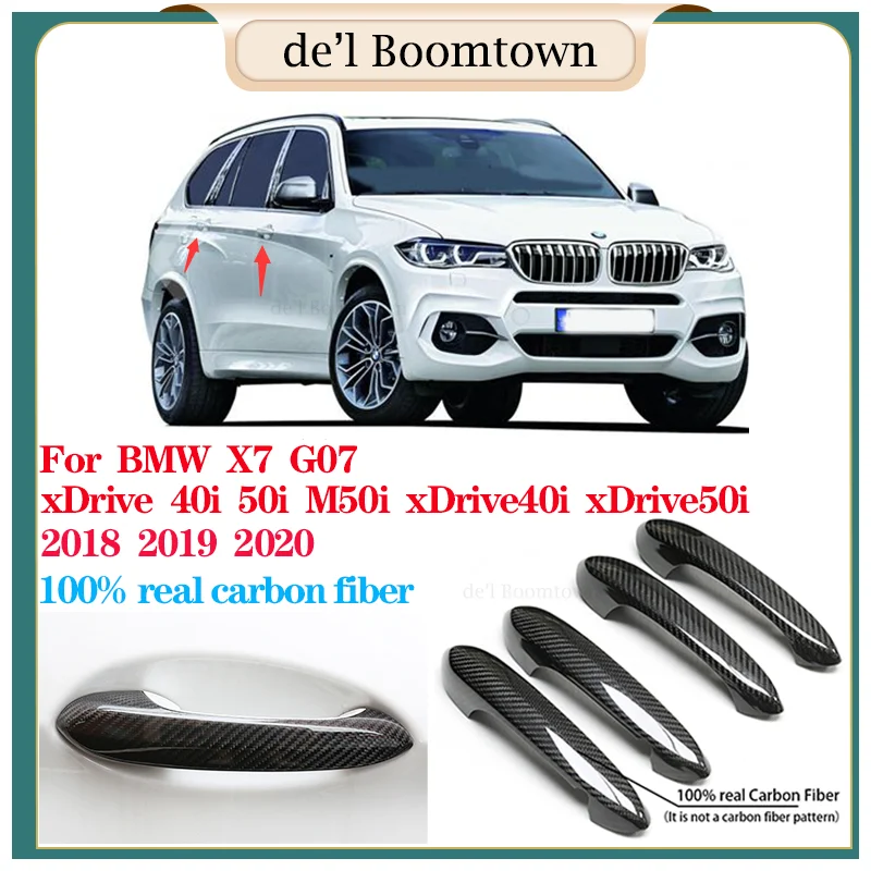 

Новинка для BMW X7 G07 xDrive 40i 50i M50i xDrive40i xDrive50i 2018-2020 автомобиль 100% Настоящее углеродное волокно крышка дверной ручки аксессуары