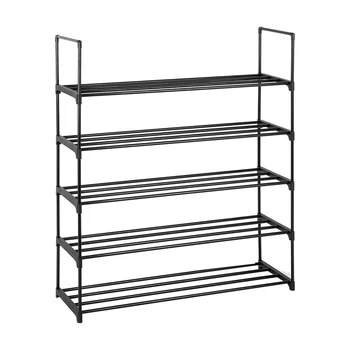 

5 Tiers Shoe Rack Shoe Tower Shelf Storage Organizer For Bedroom, Entryway, Hallway, and Closet Black Color J99Store