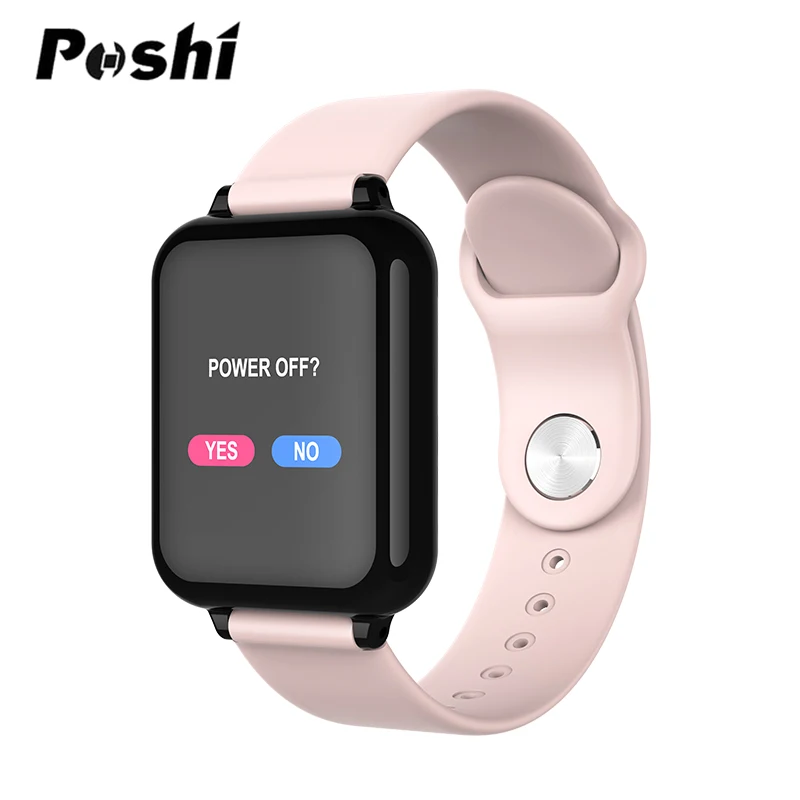 pink Женские умные часы с цветным экраном IP67, водонепроницаемые спортивные часы для Iphone, умные часы, монитор сердечного ритма, функции кровяного давления для мужчин - Цвет: pink