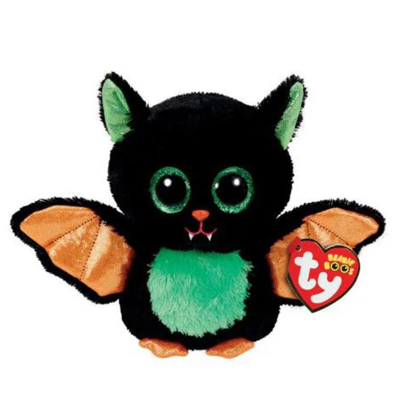 TY Beanie Boos - MIDNIGHT the Orange & Green Owl (Glitter Eyes