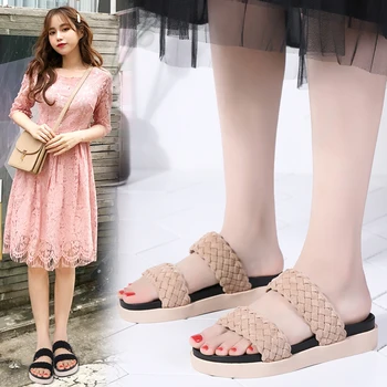 

Height Increasing 3.5CM Platform Slides For Women 2020 Fashion Summer Home Slippers For Female Pink Women Indoor Cute Slippers