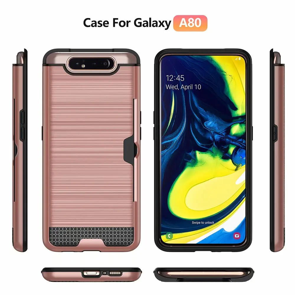 Для samsung Galaxy A90 A80 A50 A30 A20 чехол тонкий держатель для кредитных карт Жесткий PC+ силиконовый чехол-кошелек для samsung A50 чехол