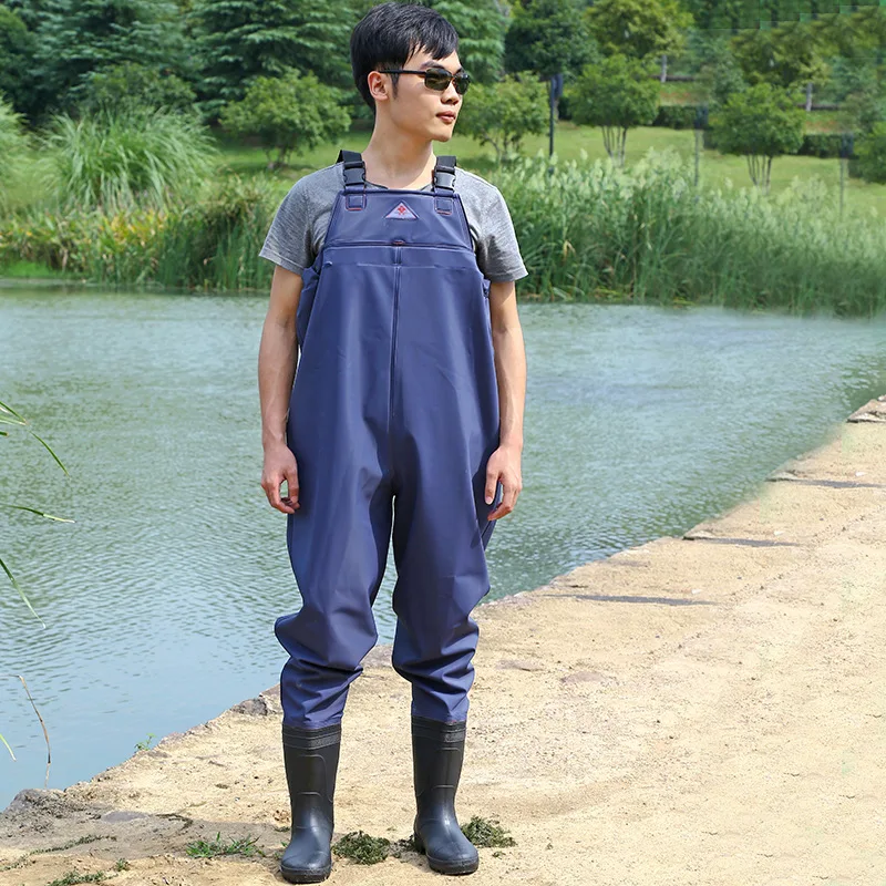 

PVC Composite Membrane Water Pants Fishing Pants Catch Fish Fishing Pants pi cha Waterproof Pants And Tendon Rain Boots