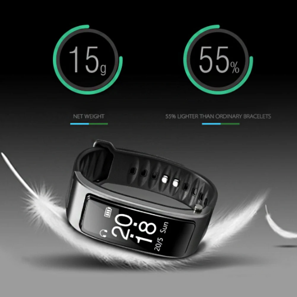 Calories Alarm Clock Smart Bracelet Call Reminder Touch Screen Gift 2 IN 1 Universal Separable Fashion Bluetooth Earphone Sports