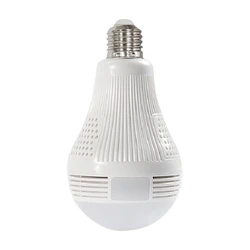 360 ° conduziu a luz 960p wifi câmera panorâmica de segurança em casa wifi cctv fisheye bulbo visão noturna áudio em dois sentidos (16g)