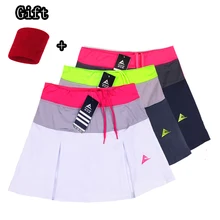 Женские теннисные юбки, теннисные юбки с шортами для девочек, дышащие женские юбки для бадминтона с карманами, спортивные шорты для девочек