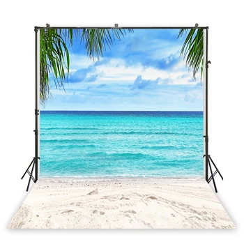 

HUAYI natural scenery backdrop ocean and blue sky background grey floor camer picture hawaiian backdrop XT-6914