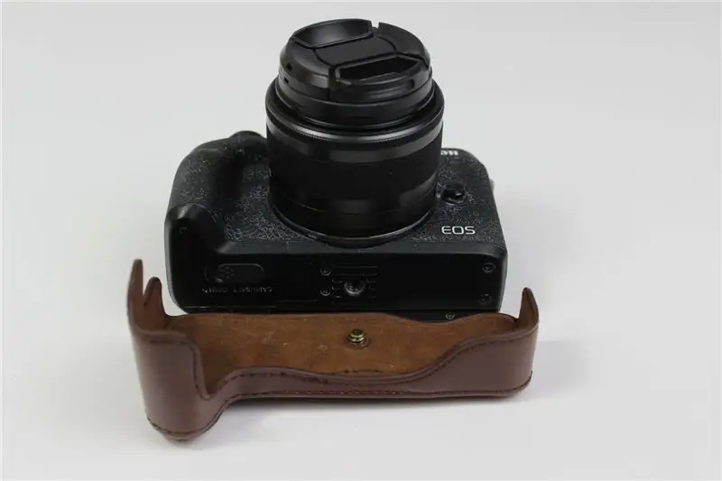 Чехол-сумка из искусственной кожи для камеры Canon EOSM6 Mark II EOSM6II, полное покрытие камеры с ремешком, черный, коричневый, кофейный цвет