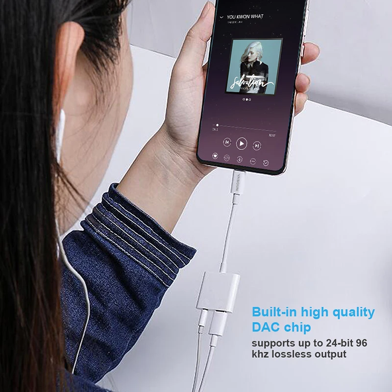 VASOUN USB C to 3 5mm AUX Earphone Type C Adapter 2 in 1 Fast Charge Type C 3 5 mm Headphones USB C Audio Jack Cable Converter