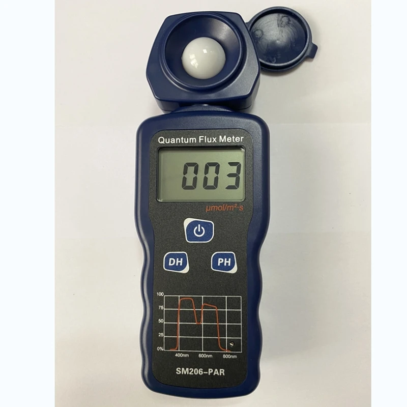 Quantum Flux Meter Digital Photosynthetic Effective Radiation Intensity Tester Wavelength 400-700nm Peak Hold Waterpoorf Probe