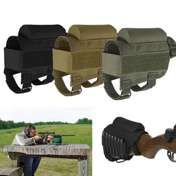

Bullet Holder Bag Rifle Package Nylon Portable Hunting Accessories Outdoor Sports Sniper Cheek Rest Butt Stock Adjustable