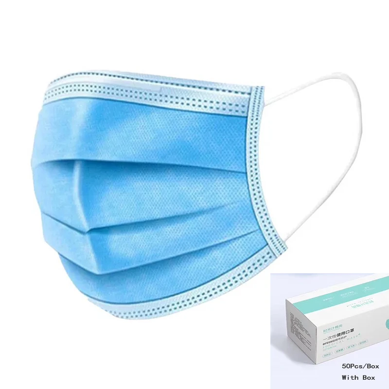 

Non Woven Disposable Face Mask High filtration 3 Layer Earloop Anti-Dust Anti Fog Haze BFE99 Meltblown Cloth Masks Fast Shipping