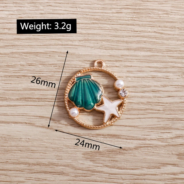 34 Ciondoli Smaltati Con Strass - Per Creazione Gioielli Fai Da Te - Collane, Bracciali, Orecchini - 17 Stili Colorati - Foto 2