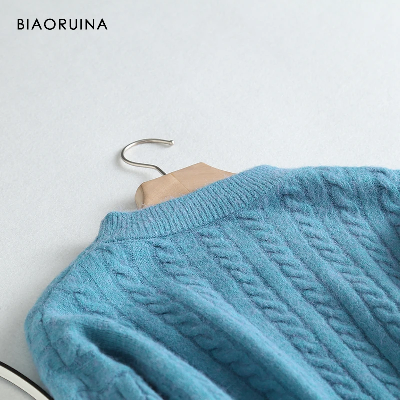 BIAORUINA, 3 цвета, женское однотонное трикотажное прямое платье с круглым вырезом, офисное женское свободное Повседневное Платье До Колена, Vestidos