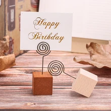 1 шт. креативный квадратный деревянный зажим для фото Памятка имя карты висячая подставка для заметок товары для фотографий рамка для стола номер фото стенд