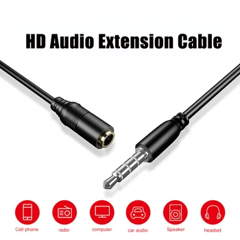 

HD Aux Extension Cable Audio 3.5mm Jack Male To Female Cable For Huawei Xiaomi Headphone MP3 MP4 Player Extender Cable 0.75m