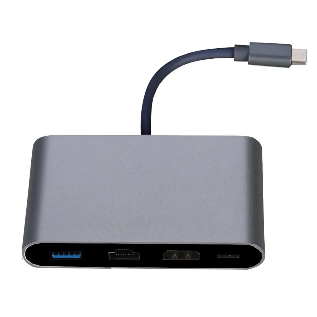 4 в 1 USB-C концентратор адаптер USB 3,1 type-C концентратор к HDMI 4K RJ45 Gigabit Ethernet USB 3,0 HDMI USB-C высокоскоростной адаптер передачи