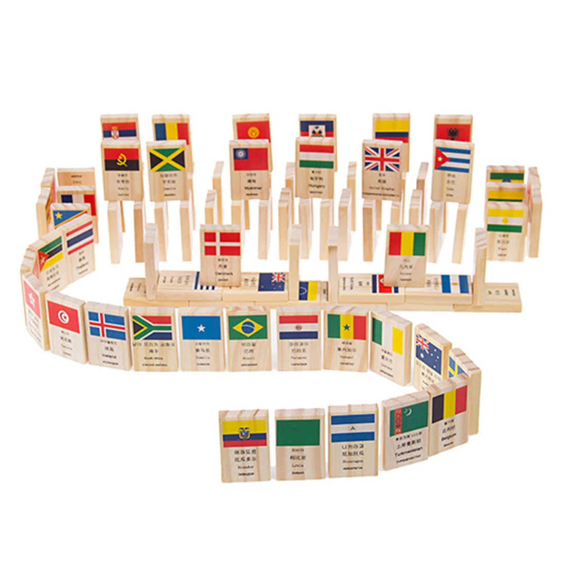 

100Pcs World National Flag Pattern Dominos Board Games Teaching Aids Educational Toys