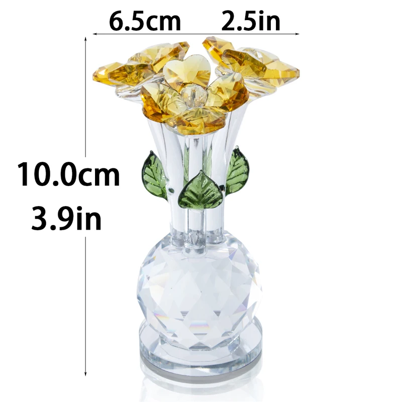 H&D 6 styles Elegant Crystal Dreams Flowers Figurine Collectible Statue Best Gift for Christmas Birthday Home Wedding Decoration