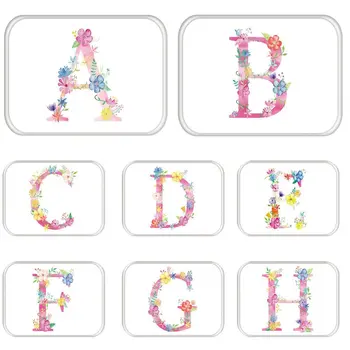 

FLower Letter Kitchen Entrance Door Mat Coral Velvet Carpet Rubber Colorful Indoor Floor Mats Non-Anti-Slip Rug tatami