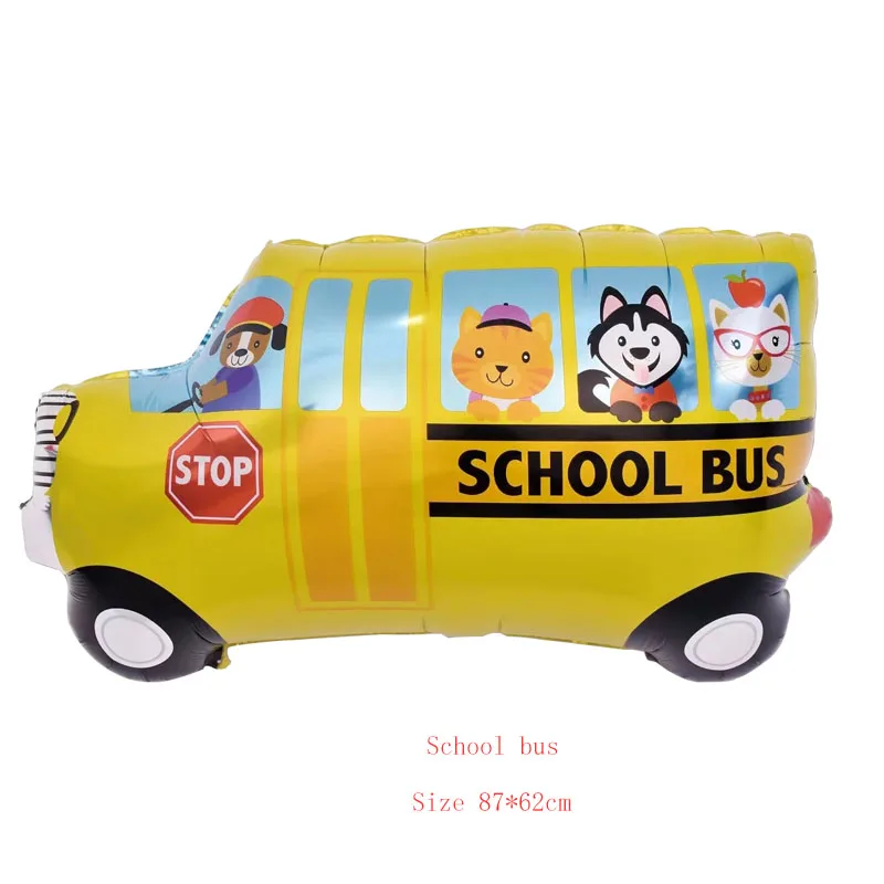 1 шт. большой шар игрушки для детей день рождения украшения детские машины фольгированные гелиевые шары воздушный шар грузовик школьный автобус воздушные шары