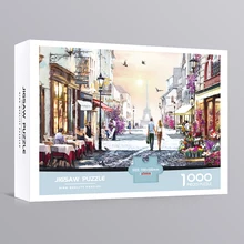Puzzle romantique de 100 pièces, Style de 1000, carte épaisse de Paris, jeu de haute qualité, Pop Fidget, jouet fait à la main, cadeau pour enfants, bricolage artistique