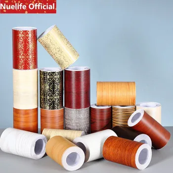 

Floor line wall stickers self-adhesive PVC waterproof baseboard corner border line waist line refurbished wood grain paper
