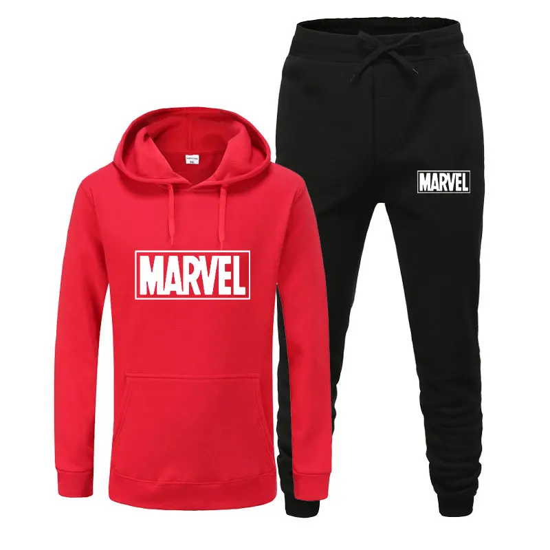 Женский спортивный костюм, зимняя флисовая куртка с капюшоном и принтом Marvel+ штаны, Толстовка для девочек, комплект из 2 предметов, толстовки, спортивный костюм, куртка