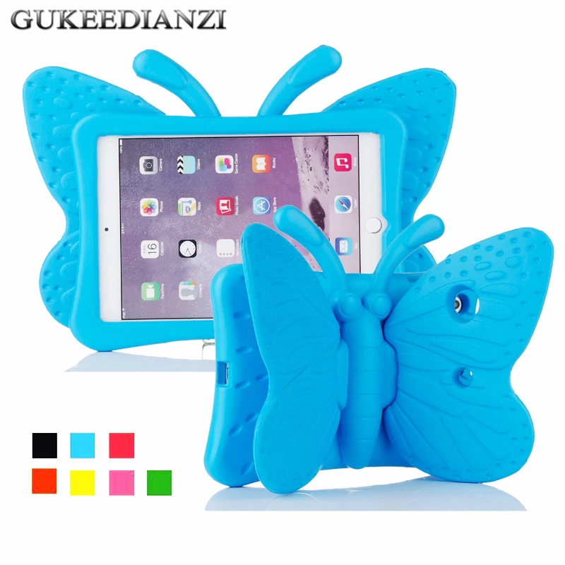 GUKEEDIANZI EVA Ударопрочный Мягкий чехол для Apple ipad 6/ipad air 2 мультфильм 3D Бабочка Стенд планшет дети Безопасный защитный чехол