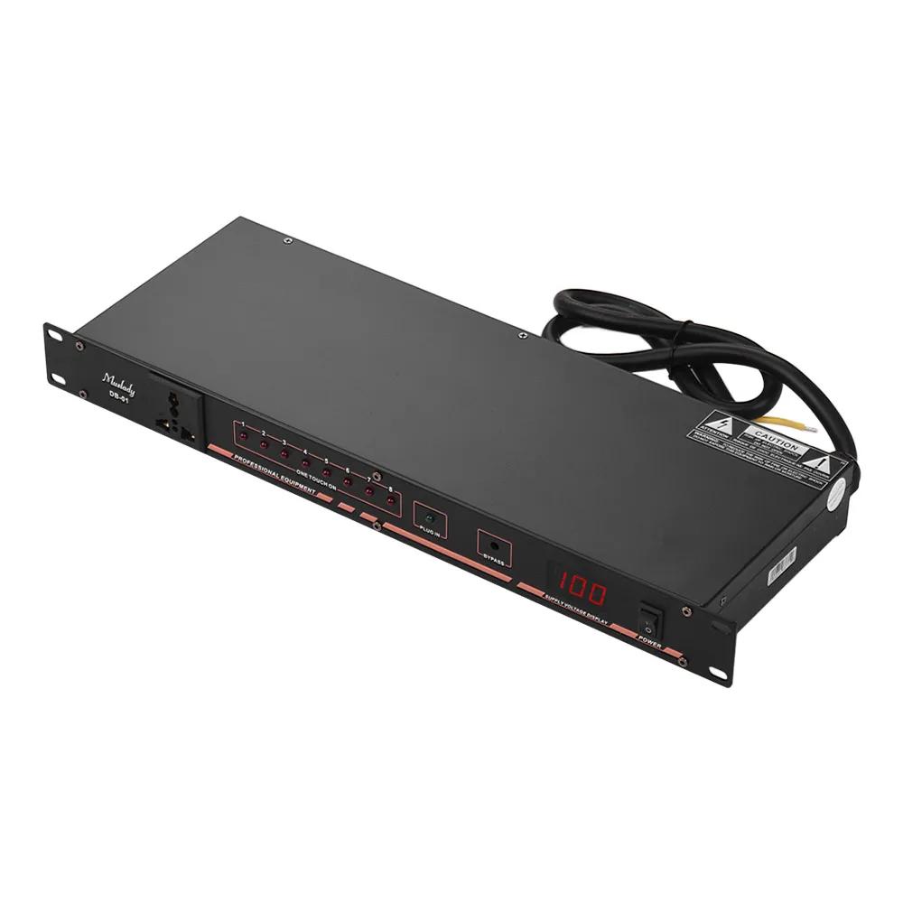 Muslady DB-01 Мощность регулятор последовательности 9-полка с креплением на вентиляционную решетку крепление Кондиционер для волос Стабилизатор напряжения Питание регулятор с светодиодный Дисплей