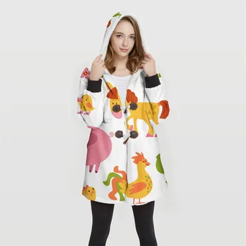 

2019 Real Woman's Plus Size 3d Print Cute Convertible Hoodie Jackets 100% Polyester Tops Soft Jacket Woman Customer Design Wy33