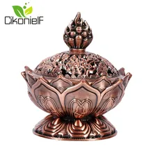 Lotus ладан горелки дым конус Арома горелка держатель Мини Сплав бронза металл ремесло бронза классическая Курильница