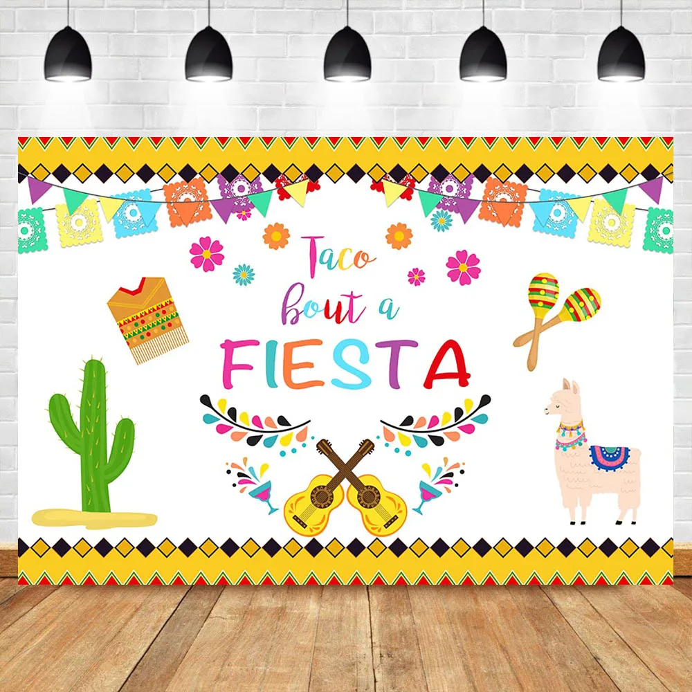 Фон для фотосъемки с изображением мексиканской вечеринки в честь Дня Рождения