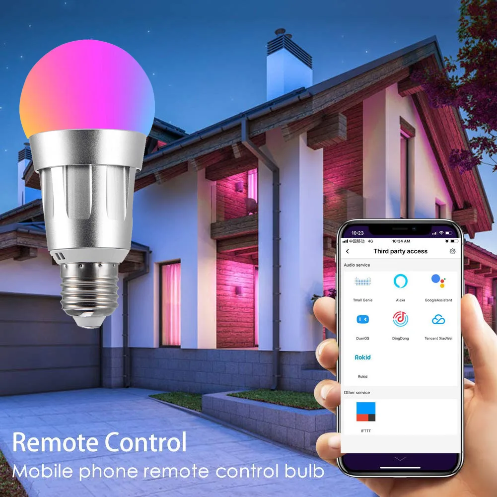 85 265 в WiFi умный светильник лампа E26 LED RGB работает с Alexa/Google домашний Диммируемый